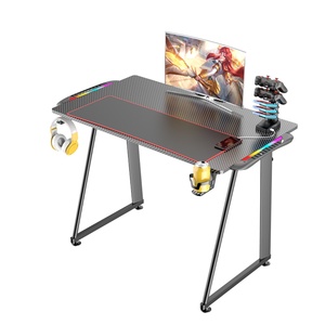 Hot Selling High Quality Durable Motorized Height Adjustable Black Gaming <b>Desk</b> Modern Electric PC Gaming <b>Table</b> with LED Feature - Product Image 1