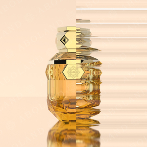 Botella de Perfume de Vidrio de Lujo ABL, Forma Cilíndrica, Diseño Grabado, con Tapa, Frasco de Fragancia Vacío, Empaque de Alta Gama - Product Image 2