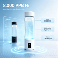 Eau hydrogénée à nanobulles / Générateur d'eau hydrogénée à nanobulles avec plaque en titane plaqué platine
