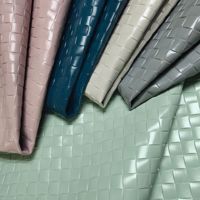 Cuir de vachette véritable gaufré à motif à carreaux pour chaussures, sacs et ceintures