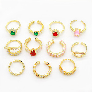 Fashion <b>Rings</b> Gold Plated Copper Geometric Zircon Micro Pave Women's Party Jewelry Accessories - Product Image 5