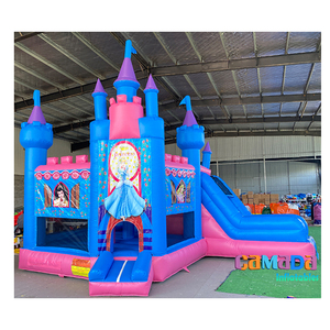 Combo toboggan pour filles Château de saut en PVC portable pour enfants avec toboggan Princess Bouncer avec kits de réparation et souffleur - Product Image 3