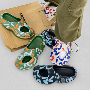 Outdoor Home Two Wear Les mêmes pantoufles à un mot à semelle épaisse Chaussures de grotte pour hommes Chaussures de plage - Product Image 5