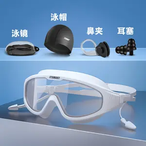 Kind Volwassen Zwemmen Duiken Bril Oordopje Set Waterdicht Anti Fog Kids Zwembad Swim Eyewear Siliconen Jongen Meisje Zwembril