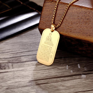 Nuevo modelo de explosión budista de acero inoxidable corazón <span class=keywords><strong>Sutra</strong></span> Lotus estatua de Buda personaje colgante - Product Image 4