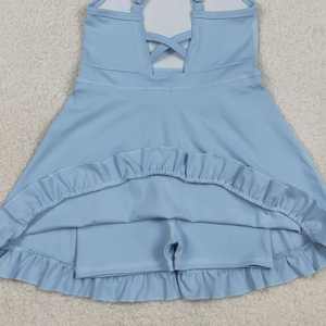 Vestido Casual de Verano para Bebés Niñas, Color Rosa Intenso, con Volantes, Largo hasta la Rodilla, Estilo Línea A, Transpirable, para Yoga - Product Image 5