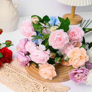 Peonías de Seda de Tres Cabezas, 30cm-100cm de Altura, Simulación Realista, Decoración para Bodas y Hogar, Flores Artificiales - Product Image 1
