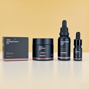 Hot 1oz 2oz 50ml 100 <b>Empty</b> Frosted Matte Black Custom Skin Care Cream Containers Glass <b>Plastic</b> Cosmetic Jar Foam Dropper <b>Bottle</b> - Product Image 3