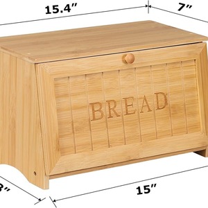 Caja de pan de bambú Yamaki Takekaku de 35x18.5x20.7cm con tapa y diseño de cajón para almacenamiento en la cocina - Product Image 3