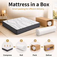 Colchón Ortopédico Tamaño Queen/King, Espuma de Alta Densidad, Muelles Ensacados, Colchón Comprimido para Muebles de Dormitorio