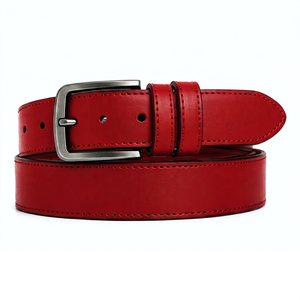Ceinture formelle vintage en cuir de vache noir pour homme DUMELA, boucle carrée en argent, durable, légère, solide, 40 pouces, 1,30 cm - Product Image 1