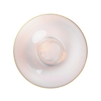 Verre 13 "Rotin Clair Chargeur Plaque 13 Pouces Cannelé