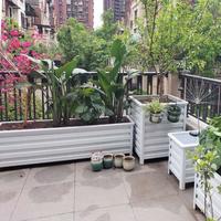 Kotak Bunga Aluminium Modern Anti Korosi untuk Luar Ruangan, Planter untuk Berkebun, Kualitas Kontrak Langsung dari Pabrik, untuk Ruang Publik