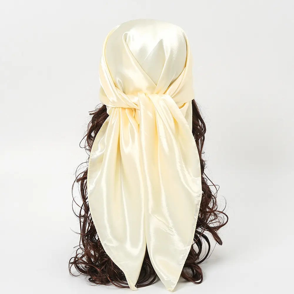 Wholesale Custom hijab plain scarf hijab satin square silk scarf for women