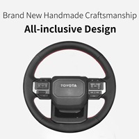 Meilleure vente d'accessoires intérieurs, sécurité de conduite, housse de volant cousue à la main pour Toyota Prado 2024