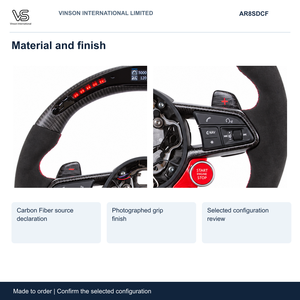Setir Mobil Berbahan Serat Karbon untuk Audi R8 Open Center Konfigurasi Terpilih AR8SDCF - Product Image 3