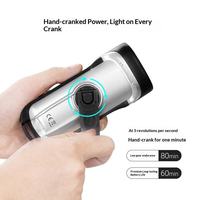 LEDUN Senter Tenaga Surya Putar Manual untuk Pengguna Jalan, Mini LED IP65 Tahan Air, Portabel, Darurat, Daya Tahan Baterai Lama