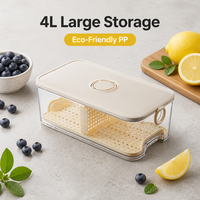 Grande boîte de rangement hermétique pour réfrigérateur, en plastique, rectangulaire, avec couvercle, pour la conservation des aliments frais, pour la congélation en cuisine