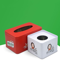 Récipient rectangulaire vide et réutilisable personnalisé pour serviettes en tissu Boîte à mouchoirs en métal peut