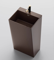 Évier sur pied en céramique monobloc européen moderne de haute qualité avec finition brillante facile à nettoyer pour les hôtels et la maison