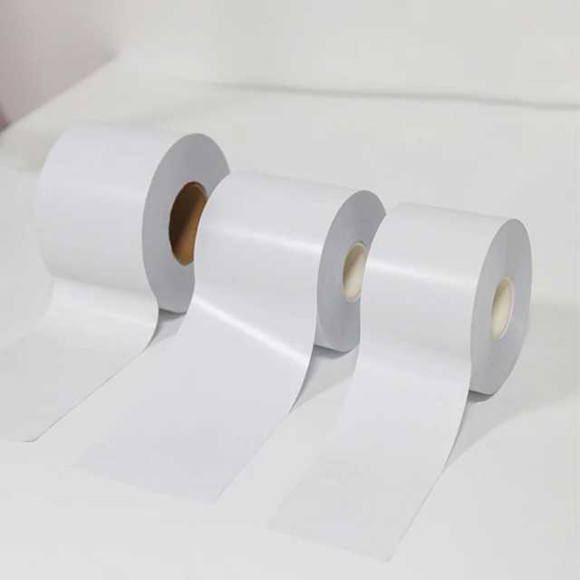 Linerless Barcode Thermal Adhesive Paper Labels Waterproof Glossy Coated for Grocery Supermarket Shipping Food Grade Hospital