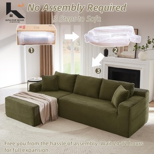 Bán Buôn Hiện Đại Đồ Nội Thất Phòng Khách Đặt Chân Không Nén <span class=keywords><strong>Sofa</strong></span> Hộp Bao Bì L-Hình Dạng Chuyển Đổi Ghế <span class=keywords><strong>Sofa</strong></span> Cắt Giường - Product Image 2