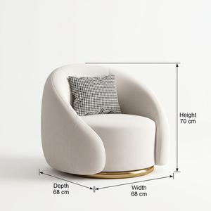 Fauteuil pivotant Boucle de conception italienne en gros, fauteuil lounge asymétrique moderne avec base métallique et tissu écologique pour salon et centre commercial - Product Image 4