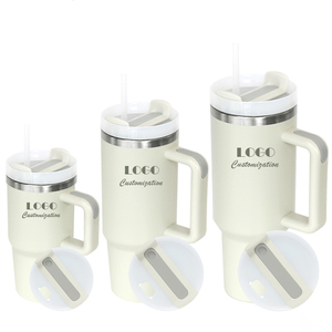 Hipdeer Gobelet de voyage et bouteille d'eau en verre personnalisés de 40 oz, étanches, avec poignée, style classique - Product Image 5
