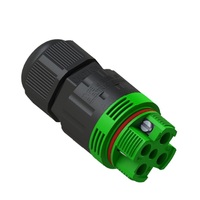 Connecteur d'éclairage en nylon droit étanche IP68 à 4 broches à installation rapide avec pince à vis femelle