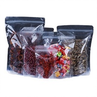 Sacs à fermeture éclair transparents givrés en stock, anti-odeur, de qualité alimentaire, pour bonbons, noix et snacks, pochettes verticales