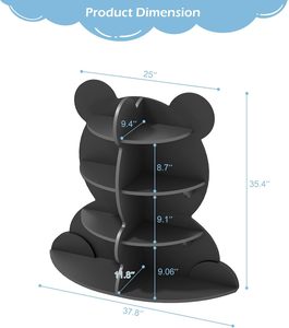 Estantería para niños 202501, libro de <span class=keywords><strong>oso</strong></span> pequeño para niños, estantería de 4 niveles para bebés, organizador de juguetes, almacenamiento de libros, estante de exhibición de madera - Product Image 2