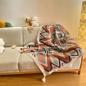 Bohemian selimut rajut gaya Nordik, untuk penggunaan rumah etnik, selimut rajut, syal rajut, ujung tempat tidur, penutup Sofa untuk selimut berat - Product Image 1