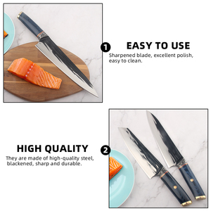 <span class=keywords><strong>3</strong></span> Pcs Chuyên Nghiệp Dao Đặt Tay Cầm Bằng Gỗ 8 Inch Đầu Bếp Dao Đặt Chất Lượng Cao Dao Nhà Bếp - Product Image 5