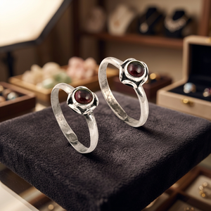 Adjustable <b>Dainty</b> 925 Silver Toe <b>Rings</b> with Garnet for Women Daily Wear Fashion Jewelry - Product Image 3