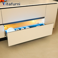 Vitafurni moderne LED accessoires de cuisine nouvelle armoire cloisonnée plat tiroir organisateur en alliage d'aluminium tirer panier de rangement