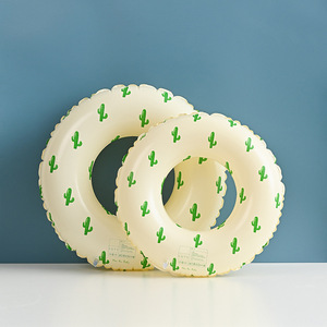 TANYOZHE Anillo de natación inflable para niños, flotador a rayas verdes y blancas para deportes acuáticos - Product Image 3