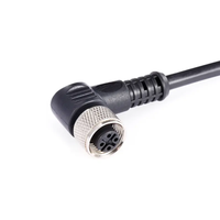 Connecteur circulaire M 12 Câbles femelles 4 5 broches Câble M12 Connecteur étanche Câble PVC moulé à angle droit à double extrémité