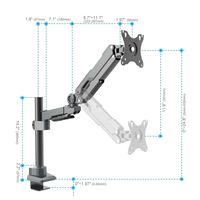 Support d'écran d'ordinateur réglable pour bureau, bras mécanique inclinable et rotatif à ressort, support d'écran