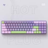 Clavier de jeu mécanique filaire K65 RGB rétro-éclairé à chaud pour PS4 PC Win Mac Gamer