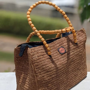 Bolso Tote de Yute Tejido a Mano Minimalista, Estilo Profesional y Bohemio para el Trabajo, la Escuela o las Compras - Product Image 1