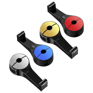 ที่วางโทรศัพท์แม่เหล็กติดเบาะหลังรถยนต์อเนกประสงค์แบบพกพาพร้อมตะขอเก็บของพลาสติกสีทองสีน้ำเงินสีแดงสีเงิน - Product Image 1