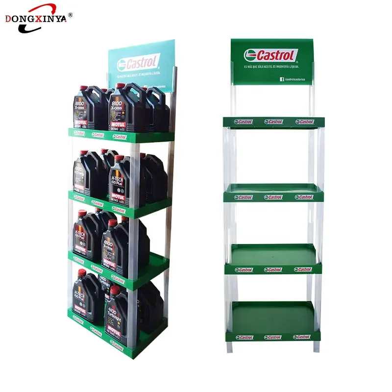 shelfCustomized design engine stand Motor Oil Bottle Rack lubricant unit shelf plastic car oil display rack