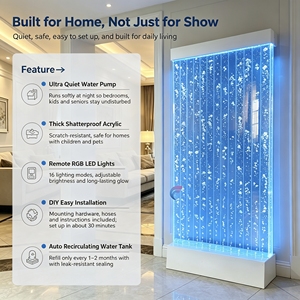 Mampara y Divisor de Ambientes Acrílico con Luz LED Moderno al por Mayor, Pared de Burbujas de Agua en Forma de S con <span class=keywords><strong>Diseño</strong></span> Móvil y de Pie - Product Image 4