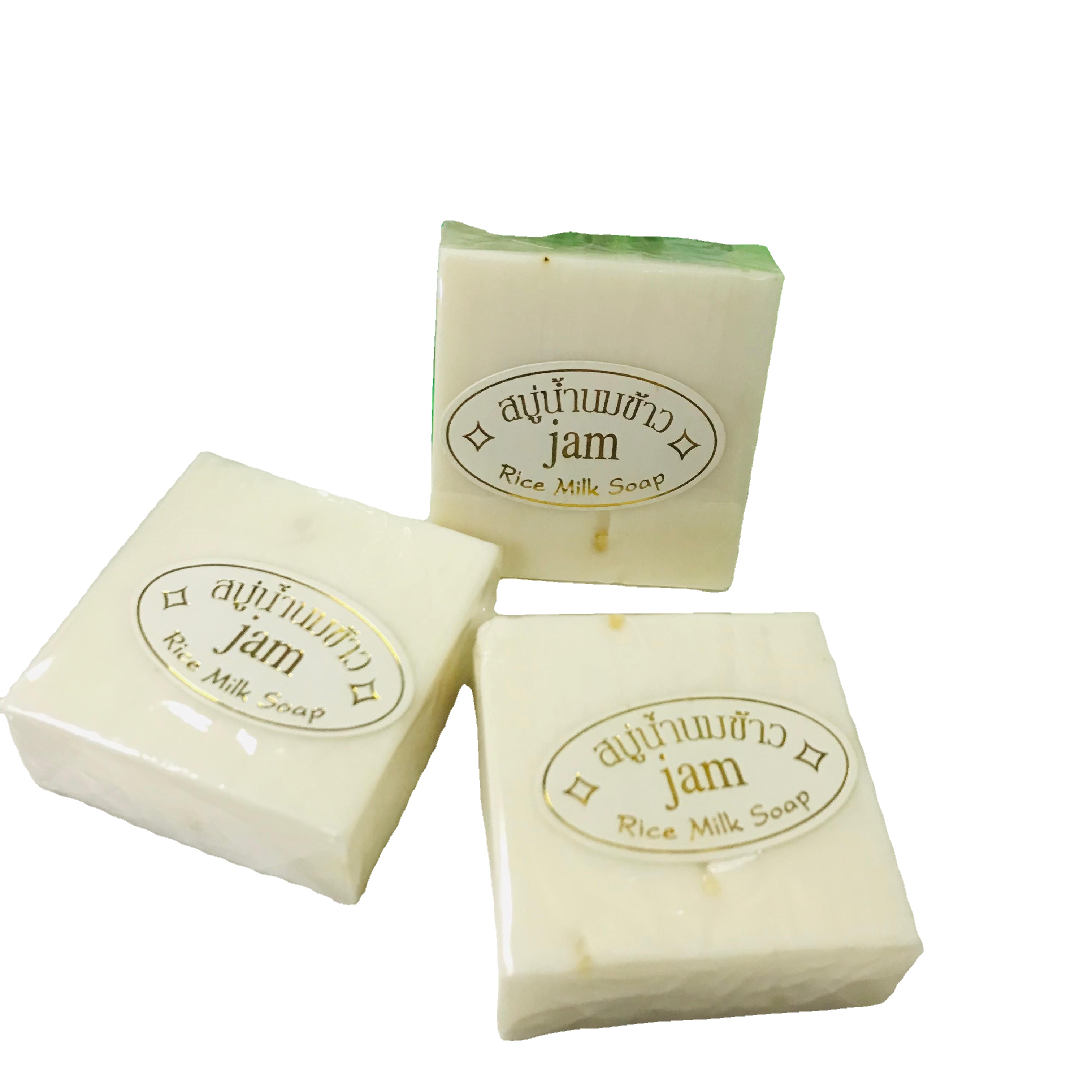Тайское мыло с логотипом заказчика, рисовое молоко, глюта, коллагеновое мыло, тайское рисовое молоко, джем, мыло 60 г ручной работы, красивое рисовое Молочное мыло для прыщиков