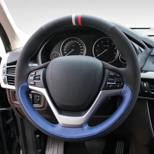 Para <span class=keywords><strong>Audi</strong></span> S3 8V Sportback S1 8X S4 B8 Avant S5 8T S6 C7 S7 G8 RS Q3 8U SQ5 8R DIY cuero genuino gamuza <span class=keywords><strong>volante</strong></span> cubierta - Product Image 4