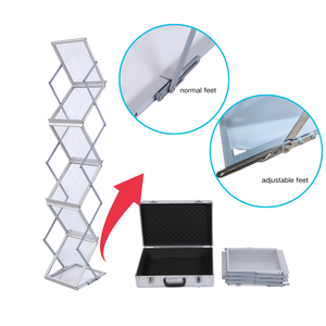 Espositore Professionale in Alluminio per Brochure con Vassoi in Acrilico, Porta Documenti A4 per Fiere, Mostre e Hall <span class=keywords><strong>di</strong></span> Hotel - Product Image 4