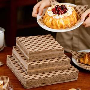 กระดาษห่อขนมปังเค้กแบบกันไขมัน ขนาดสั่งทำได้ ลายตารางหมากรุก คุณภาพสำหรับอาหาร ดีไซน์สร้างสรรค์เฉพาะตัว - Product Image 1