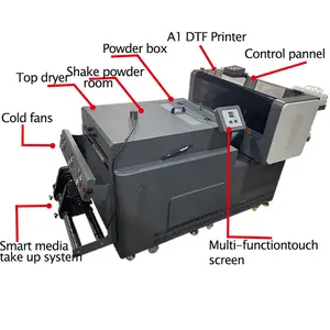 A3 Xp600/I1600/I3200 Dual Head Dtg Dtf Printer 60 Cm Tshirt Impresora Dtf Drukmachine Transfers Set Met Shaker En Droog