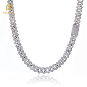 قلادة سلسلة الهيب هوب الفاخرة من NUOYA 15 صندوق عرض قفل مايكرو تمهيد 4 صف تشيكي الماس الشق سلسلة ربط الكوبيين مجوهرات مغني الراب - Product Image 4