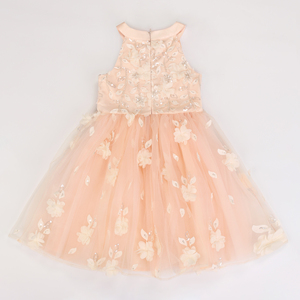 Robe sans manches en dentelle pour jeunes filles, ornée d'une élégante broderie florale - Product Image 2